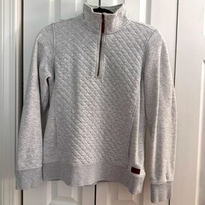 L.L.Bean Heather Gray Quilted Quarter-Zip Pullover Size Small